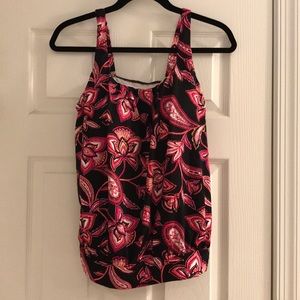 Lands End Blouson Tankini Top - Size 10 Like New